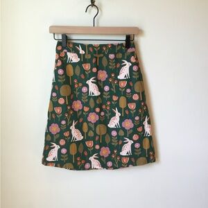 Modcloth x Princess Highway Adorable Green Rabbit Print Skirt NWT